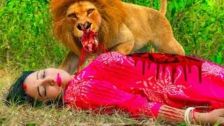 Lion Attack On Village Wife In Forest