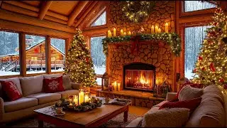 Cozy Christmas Fireplace 🎄 Instrumental Holiday Music for Relaxation