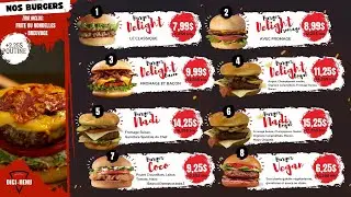 Menu restaurant Burgers - DigiMenu