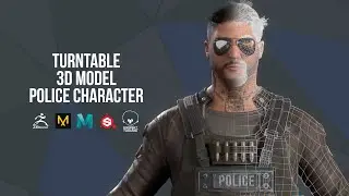 Turntable Police Character - model 3D for Videogame