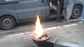 Bruciatore per pizzeria provato a sansa e pellet