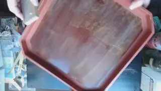 Sanding Meiji period lacquer tray, #180