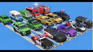 TRANSPORTING POLICE CARS, AMBULANCE, FIRE TRUCK, COLORFUL CARS WITH AMBULANCE -FARMING SIMULATOR 22!
