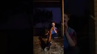 Playing On A Self-Made Didgeridoo During An Evening Severe Thunderstorm, Key Of 432hz B