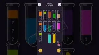 level 1000 of extra hard difficulty in water sort (offline games)