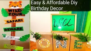 How to Make Jungle Safari Party Sign Without Stand | 1st Birthday Party Decoration | Jungle Theme