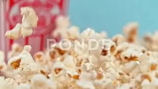 Falling popcorn in super slow motion. Shooted with high speed cinema camera at 1000fps 4K.