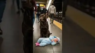 Faithful Dog Stands Guard Over Its Sleeping Baby Protector Alert #dogs #babies #loyalty