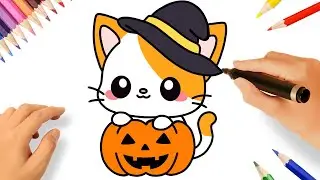 COMMENT DESSINER UN CHAT D'HALLOWEEN FACILEMENT 🐱❤️