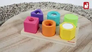 Janod I Wood Shapes and Sounds 6 Block Puzzle