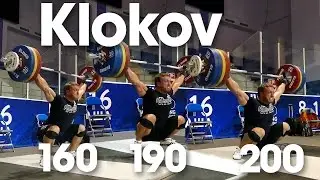 Dmitry Klokov 160kg, 190kg, 200kg Snatches 2014 Worlds Training Hall