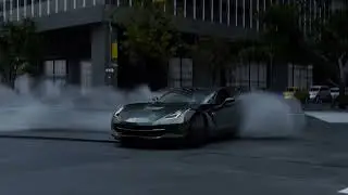 Car Animation |  smoke simulation | Corvette C7 Stingray |