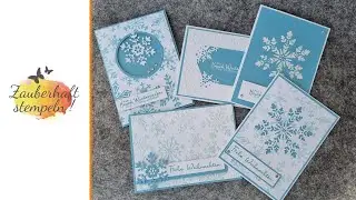 5 Weihnachtskarten | 1 Thema | Schneeflocken | viele Inspirationen | snow flakes | Stampin' Up!