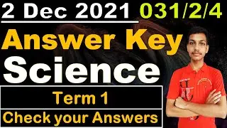 Science Answer key 2021 || 031/2/4 || Science Term 1 Paper Solutions || Science class 10 answer key