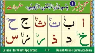 Lesson 1: Mufradat || Arabic Alphabets | Mufradat | Haroof e Hija | Haroof e Tahaji  (Part 1)