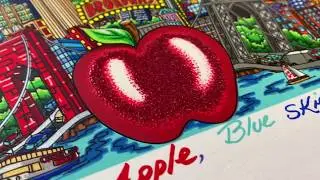 Fazzino Silkscreen Process: Red Glitter Application