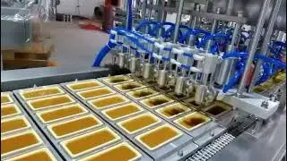 Six Lines Box Tray #fillingsealingmachine for Curry Sauce#automaticpackingmachine #traysealer