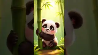 Cute Baby Panda Learns to Climb Bamboo for the First Time 🎋 #viral  #funny #cute