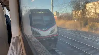 NJT 3230 racing Amtrak 130