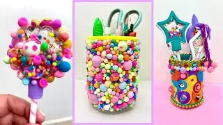 Magical Neon Beads DIY: Pen Holder, Pencil Topper & Yarn Cup Organizer!