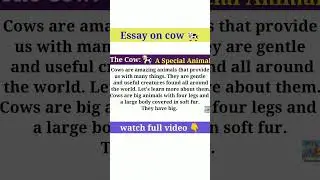 essay on cow | English learning #shorts#english #learnenglish