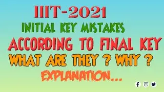 RGUKT CET IIIT - 2021 INITIAL KEY MISTAKES ACCORDING TO FINAL KEY
