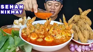 SEHAH NIKMAT ⁉️ MAKAN SEBLAK KOMPLIT FULL SAMBEL LALAPAN BAWANG MERAH MENTAH SAYAP AYAM CRISPY 