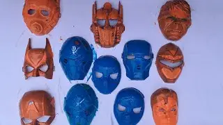 Membersihkan Lumpur Mainan Topeng Trasformer, Batman, Kapten Amerika, Power Ranger, Spiderman, Hulk
