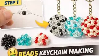 How to Make a Beaded Ball Keychain |Easy DIY Tutorial |Beads Se Ball Keychain Kaise Banaye |
