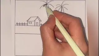How to sketch a beautiful scenery/ Easy drawing 
