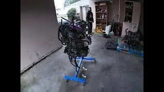 got our02 Camry 2AZFE 2.4l engine mounted on the engine stand