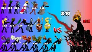 Baron And Sicklewrath Vs All Skins Stick Figures Ultimate Army - Who Will Win?