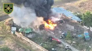 Ukrainian Defenders  professionally turned BMP-3 with ammunition into a good fire. Part1