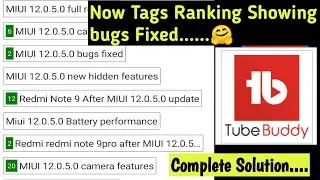 Tube Buddy New Update | Tube buddy bugs fix | Showing Tags Ranking | Allow Milestone list |