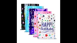 50 Pack Aluminum Gift Bags, Multicolor Party & Birthday Packaging, 17x25cm