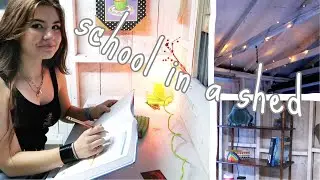 SETTING UP ONLINE SCHOOL IN A SHED // process and tour