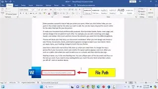 How To Insert File Path Or File Location In MS Word Page