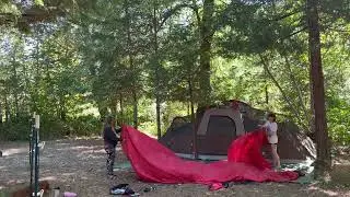ASMR Pitching a tent to live in for a month