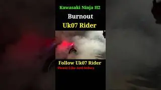 Kawasaki Ninja H2 Burnout🔥&bull;Bike Riding68#Shorts#NinjaH2#NinjaH2Burnout#BikeRiding68Shorts#Uk07Rider