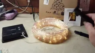 GDEALER Solar Rope Lights 49ft 150 LED IP65 Waterproof Copper Wire Outdoor String Lights Warm White