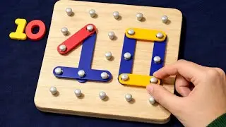 Numbers Counting learning educational video for Kids & Toddlers | Numbers making on Peg Board 