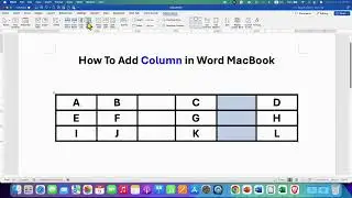 How To Add Column in Word [ MacBook ]