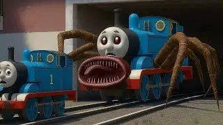 Building a Thomas Train Chased By Thomas and Secret: Thomas turned into Thomas Spider Train
