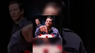 The man put his hand into the cake and was bitten