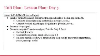 TESP 511- Unit Plan & Reflection