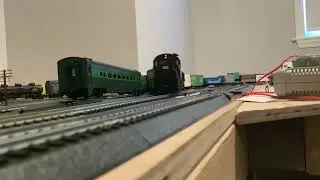 Ho scale Penn Central passes by