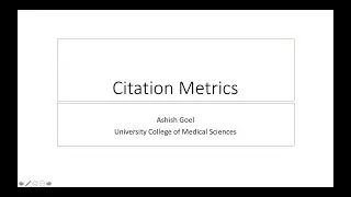 Scientific Publication - Understanding Citation Metrics