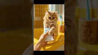 WHEN YOUR CAT CLAIMS THE TOOTHPASTE #funnycats  #catshorts  #pajamapaws  #relatablecats