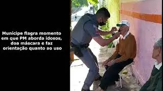 Atitude policial, colocando m&aacute;scara em idosos, viraliza nas redes sociais