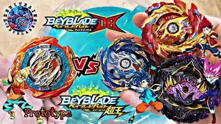 CYCLONE RAGNARUK PROTOTYPE VS ALL LIMIT BREAK SYSTEM BEYBLADES |  BELL VS LANE, HYUGA & HIKARU